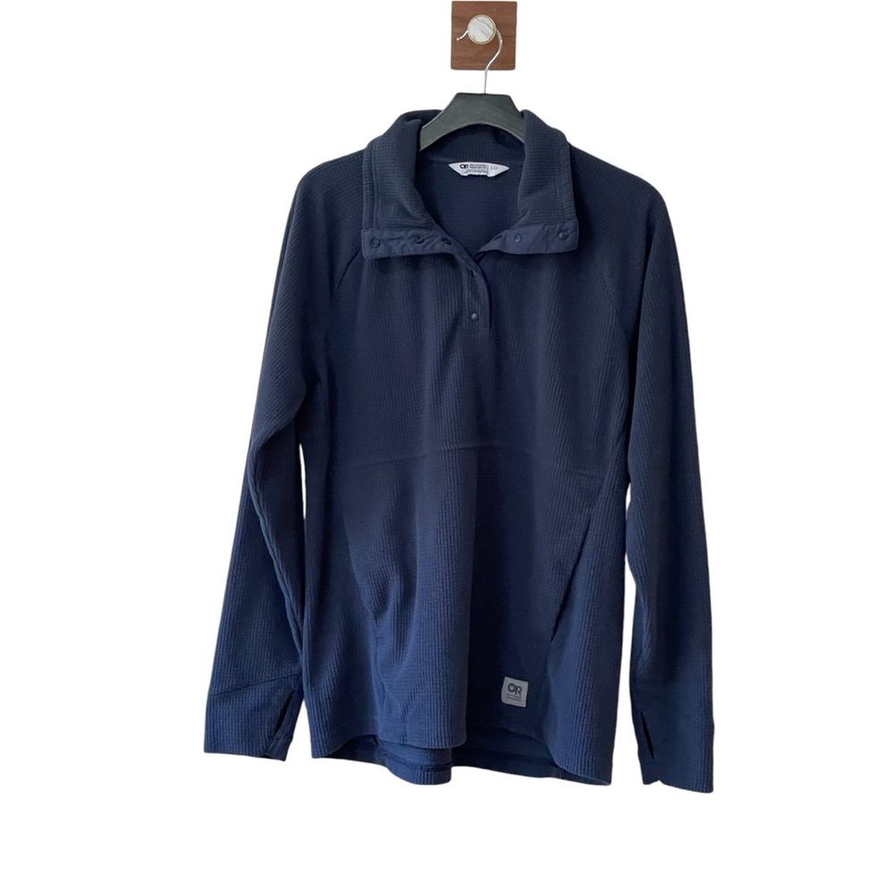 Outdoor Research Women’s Trail Mix Snap Pullover in Naval Blue - Picture 2 of 14